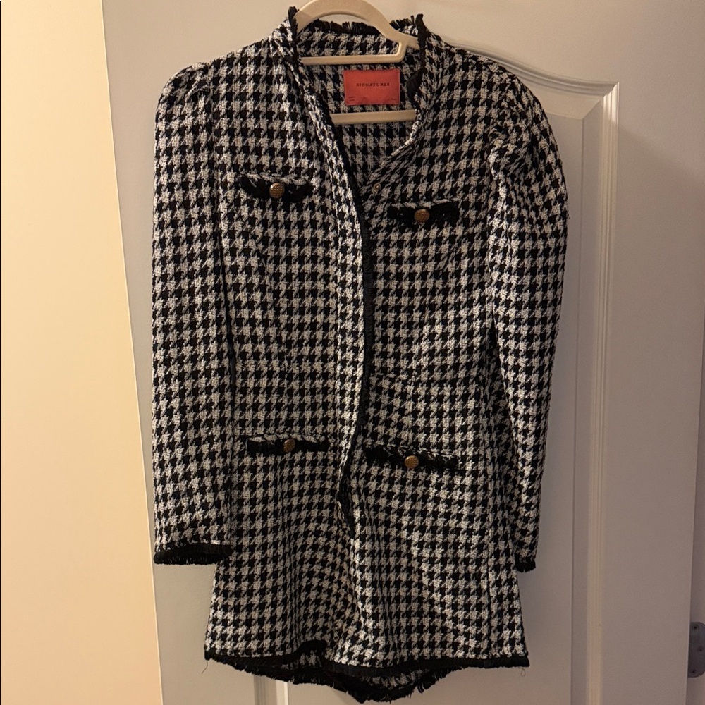 Black and White Houndstooth Romper